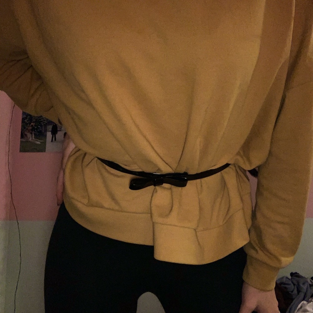 Kids Sleek black belt with tiny stylish bow